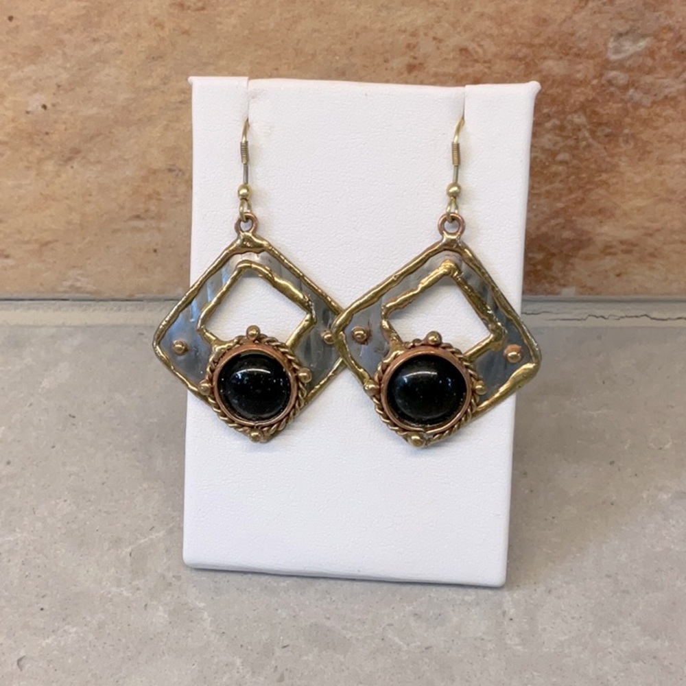 Anju mixed metal black onyx earrings
